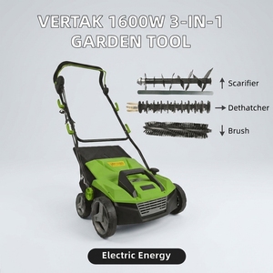 Aérateur et <span class=keywords><strong>scarificateur</strong></span> électrique 3-en-1 de 1600W pour <span class=keywords><strong>pelouse</strong></span>, 15 pouces, autoporté, avec sac de collecte et poignée pliable - Product Image 6