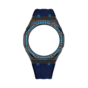 Qualite Originale Stainless Steel Orologio Uhr Relojes Case Blue Diamond Bezel Watch Case For G Shock Ga2100 Mod