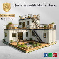 Casa Contenedor Prefabricada de Montaje Rápido, Oficina Modular Impermeable para Administración de Obras y Áreas de Fábrica