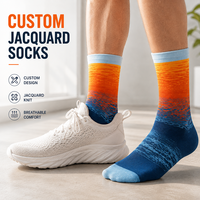 Chaussettes de sport décontractées en jacquard dégradé personnalisées, respirantes, en tricot, pour les activités quotidiennes en plein air