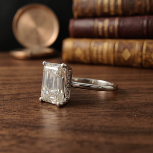 Bague de fiançailles D'VINS JEWELS en or massif 18 carats, diamant de laboratoire de 2 carats, taille émeraude, VVS/VS EF, avec certificat IGI - Product Image 2