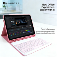 Nueva Funda Rosa con Purpurina para Teclado Mecánico Inalámbrico para iPad 10/11 Generación 10.9/11 Pulgadas Anti-Ghosting Ultra Delgada