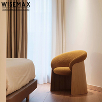 WISEMAX FURNITURE Mobilier de salon de luxe léger avec accoudoirs en bois massif Chaise de restaurant Chaise de salle à manger avec rembourrage en tissu unique