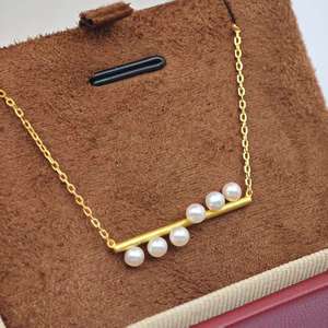 Collier pendentif minimaliste en argent 925 plaqué or UM Jewelry, vente en gros, perle d'eau douce naturelle, cadeau de mariage et de fiançailles - Product Image 3