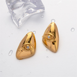 Moda chapado en oro eyerings joyería pendiente mujer circón ojo declaración pendientes - Product Image 3
