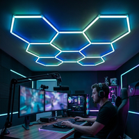 Lumière LED hexagonale RGB Touch Sync 120lm/W en aluminium, installation facile, CRI élevé, pour jeux et streaming en direct