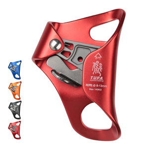 CE UIAA certified rock climbing 7075 aluminum chest ascender with foldable safety catch for rope 8 to12mm