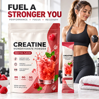 WELLBODY Poudre de créatine monohydrate saveur cocktail 5000mg, 0 sucre 0 alcool, soutien pour l'entraînement et la performance cognitive, 20 sachets 200g