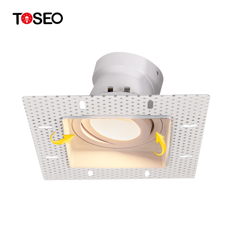 GU5.3 125mm Anti Glare Spotlights Adjustable Trimless Square Recessed Lighting