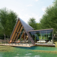Casa triangular de acero ligero, suministro de fabricación China, pequeña casa prefabricada