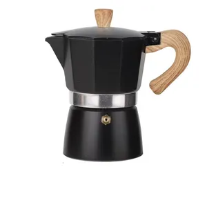 Bình Pha Cà Phê Moka Cổ Điển Cảm Ứng Bằng Nhôm 6 Cốc Máy Pha Cà Phê Espresso Mặt Bếp Với Tay Cầm Cảm Ứng Mềm