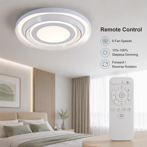 Ventilateur de plafond LED moderne encastré avec télécommande, variateur d'intensité, 3 températures de couleur, 6 vitesses, pour chambre et salon - Product Image 3
