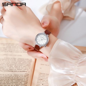 Reloj de Cuarzo para Mujer Sanda 1128, Esfera Verde, Diseño Retro de Lujo con Diamantes, Resistente al Agua, Redondo - Product Image 5