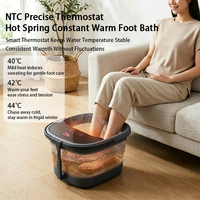 Bain de pieds chauffant pliable avec rouleaux rotatifs, seau de trempage portable pour les pieds, soin quotidien à domicile