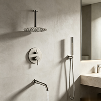 Système de douche mural en laiton chromé de haute qualité de 8 pouces, résistant à la corrosion, avec fonction pluie