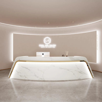 Comptoir de réception de bureau blanc de luxe personnalisable de haute qualité Comptoirs de réception de salon de beauté d'hôtel moderne