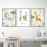 Affiches décoratives murales pour chambre d'enfant, animaux de la jungle, lion, décoration intérieure de la chambre d'enfant, affiche en toile pour bébé, décoration murale, décoration de la maison