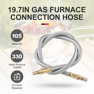 Cuisinière à gaz extérieure portative de réservoir plat avec le tuyau et l'adaptateur tressés en métal prolongés - Product Image 2