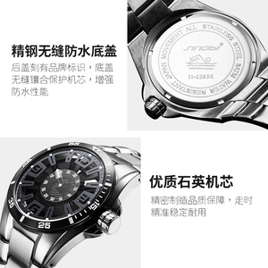 Reloj de Pulsera de Cuarzo para Hombre, Diseño Hueco, Correa de Acero Inoxidable, Luminoso, Resistente al Agua - Product Image 3