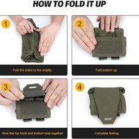 Pochette utilitaire pour magazine, pochette tactique Molle, pochette de décharge pliable, cordon de serrage, EDC, sac de rangement pour ceinture