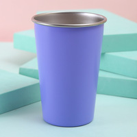 Tasse à café de voyage en acier inoxydable 304 à paroi simple, 250/260 ml, orange, pour jus, bière, thé, camping en plein air, restaurant, bar