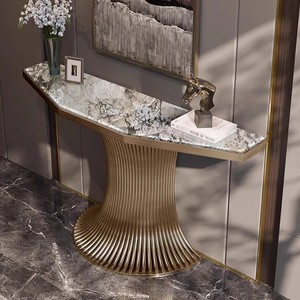 Table <span class=keywords><strong>console</strong></span> moderne en marbre naturel Jane, mobilier haut de gamme pour salon d'appartement avec un design d'entrée élégant - Product Image 1