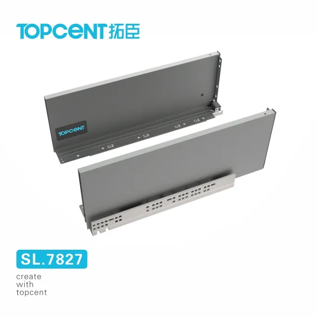 TOPCENT New 4D Großhandel Metall Doppelwand-Schublade-System weich schließend schlank tendem Küchenschublade-Slide