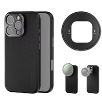 Étui de téléphone NEEWER avec monture d'objectif fileté 17 mm, noir, avec adaptateur de filtre 67 mm pour iPhone 16 Pro, création vidéo et photo sur téléphone portable