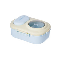 Boîte à lunch isotherme en plastique pour filles de l'école primaire, avec compartiments, assiette et bol, compatible micro-ondes, capacité 1-2L, design simple