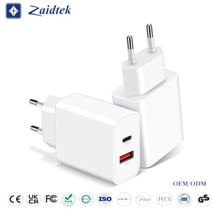 Cargador PD Dual de Alta Calidad de 18W, Adaptador de Corriente USB-C de Carga Rápida con Salida de 10W para iPhone 16 15 14 13 12, Cargador <span class=keywords><strong>A</strong></span>+C - Product Image 1