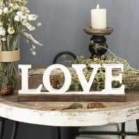 Ferme fait à la main en bois lettre amour signe dessus de Table amour pièce maîtresse autoportant découpé au Laser mots décoratifs rustique bois lettre