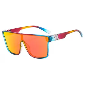 Sunglasses men true film one-piece UV protective glasses Outdoor beach fishing driver sunglasses women colorful Square Glasses