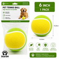 Balles de tennis personnalisées pour chiens de 6 pouces, rebondissantes, durables, jouets interactifs pour chiens, plusieurs tailles et couleurs, logo OEM