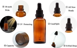 5ml 10ml 15ml 20ml 30ml 50ml100mlAmber Glass <b>Dropper</b> <b>Bottles</b> With Black Cap for Essential Oil Perfume Sample <b>Bottle</b> Aromatherapy - Product Image 5