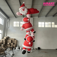 Décoration de Noël gonflable personnalisée suspendue, grand Père Noël gonflable commercial pour publicité extérieure et événements