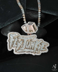Collier Pendentif Charme Hip Hop en Argent Sterling 925 Plaqué Or avec Moissanite, Qualité Export, pour Homme et Femme, Bijoux Fins - Product Image 1