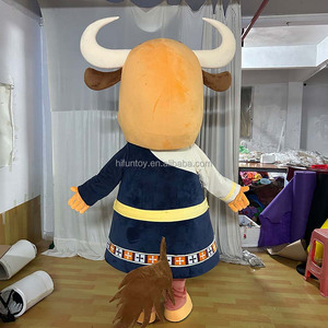 Funtoys personalizado Happy Bull mascota disfraz Cosplay vacaciones felpa decoración escenario fiesta disfraz a la venta - Product Image 3