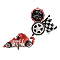 Nouvel ensemble de ballons en aluminium à thème de course automobile de dessin animé, décoration de fête d'anniversaire, roue, moto, thème de course automobile, jouets imprimés unisexes pour enfants