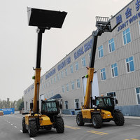 Nouveau chariot télescopique diesel Jichuan RWD 3 tonnes, chargeur télescopique robuste avec mât à trois sections et poste de conduite assis