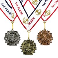 Médaille de récompense sportive en métal personnalisée professionnelle avec ruban, pour marathon, football, etc.