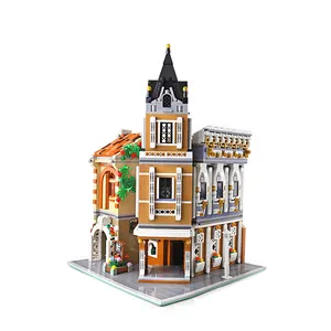 금형 킹 16026 Streetview MOC 애프터눈 티 뜨거운 판매 레스토랑 모델 조립 벽돌 장난감 빌딩 블록