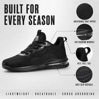Nouvelles chaussures de course respirantes avec empeigne en tricot, coussin d'air, absorption des chocs, antidérapantes, légères, pour hommes, toutes saisons