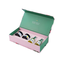 Boîte magnétique en velours doux laminé, surface extérieure rose pâle neutre, mousse EVA pré-divisée, trousse de beauté de voyage, boîte de soin de la peau