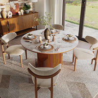 Table à manger rectangulaire extensible en marbre et bois massif, style nordique de luxe, avec chaises, ensemble 4-6 places, mobilier design ferme, dernières nouveautés