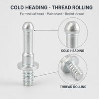 Goupille de réglage et d'alignement en acier au carbone zingué blanc argenté, formée à froid, M4 M5 M6 M8, pour l'assemblage d'éclairage de véhicules, OEM personnalisé