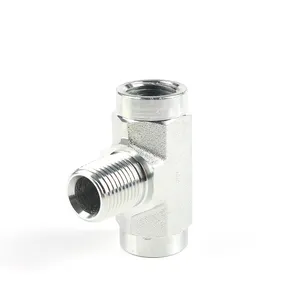 Stainless Steel 304 High Pressure Forged Male Branch Tee Fitting 3/8'' NPT F-M-F Instrument T Connector