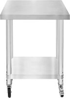 Table de cuisine commerciale avec 4 roues, plan de travail pour la préparation des aliments, table de préparation en acier inoxydable pour la cuisine