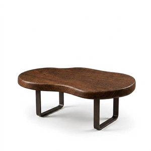Organic <b>Walnut</b> <b>Coffee</b> <b>Table</b> Modern Minimalist Design Handmade Solid Wood Living Room Furniture Wood/ Metal Frame - Product Image 1