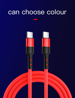 Cable de Carga Rápida PD Tipo C a Tipo C de Nailon Trenzado de 60 W para Samsung, Cable USB C de 20 W para iPhone
