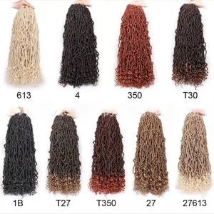 Venta caliente 10-36 pulgadas <span class=keywords><strong>Nu</strong></span> <span class=keywords><strong>L</strong></span> Cur lyLocs extremos Gypsy Crochet rizado trenza pelo sintético fácil trenzado extensión de cabello - Product Image 3